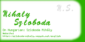 mihaly szloboda business card