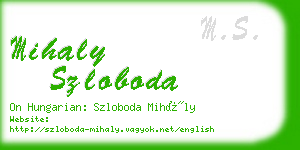 mihaly szloboda business card